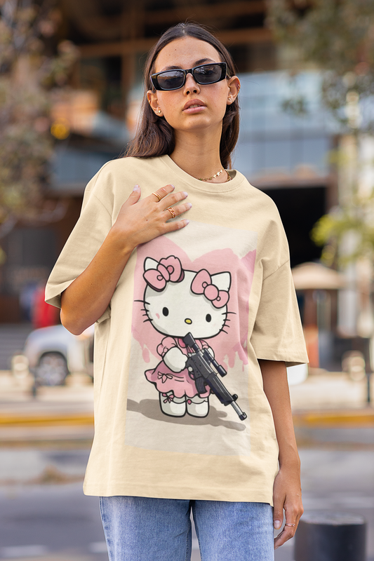 Hello Kitty  Sniper Oversized Shirt Damen